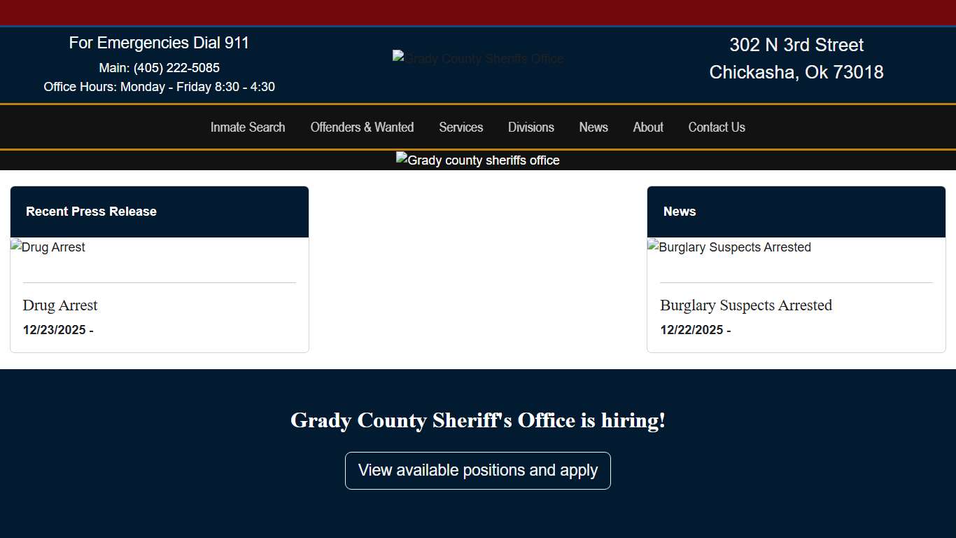 Grady County Sheriff's Office Grady OK