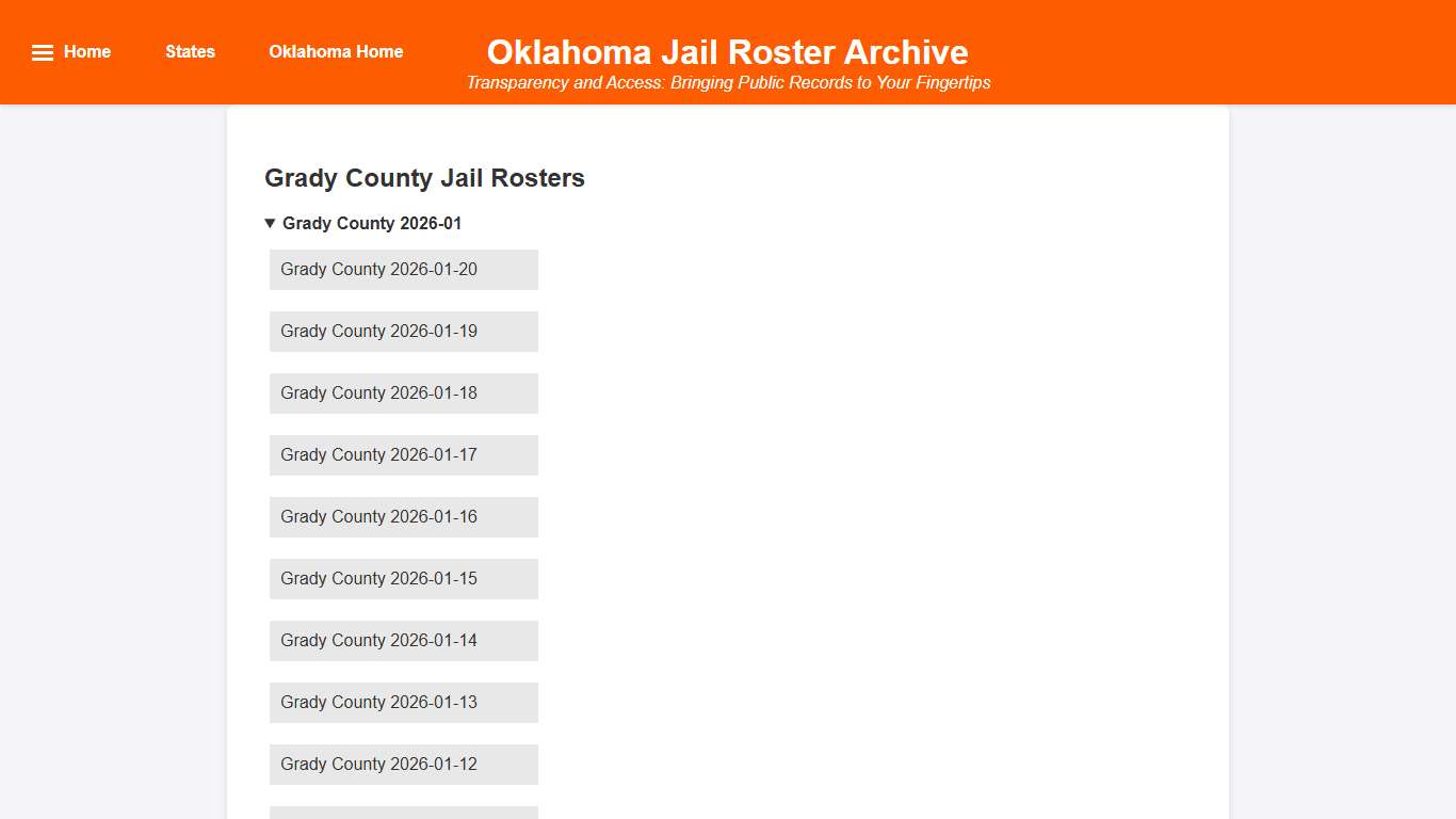 Grady County - Oklahoma Jail Rosters